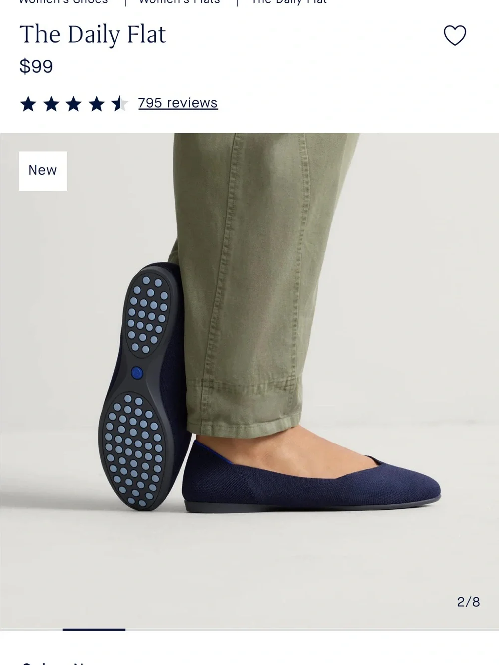 Rothy's Navy Knit Slip-On Ballet Flat